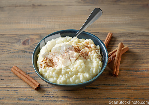 Image of bowl of rice milk pudding