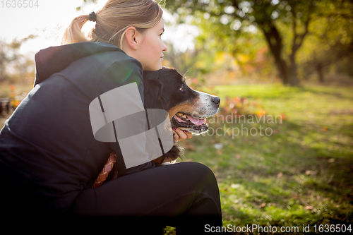 Image of Disabled woman walking down and training outdoors in forest