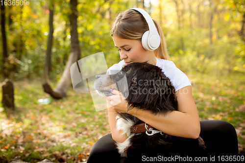 Image of Disabled woman walking down and training outdoors in forest