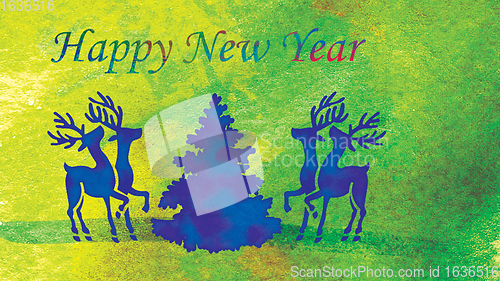 Image of Greeting flyer for ad. Concept of Christmas, 2021 New Year\'s, winter mood, holidays. Copyspace, postcard.