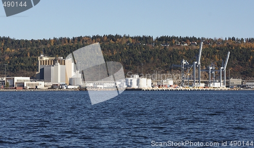 Image of Part of oslo harbour. 