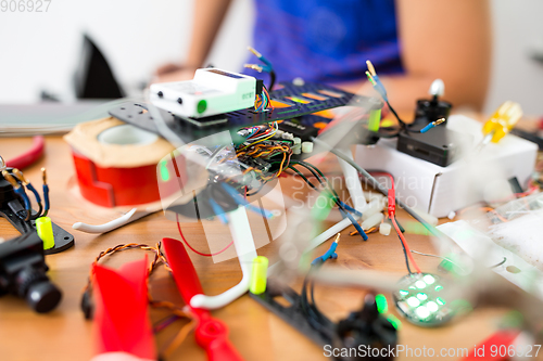 Image of Process of building flying drone