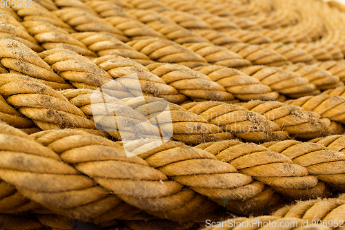 Image of Twisted natural fibre rope texture