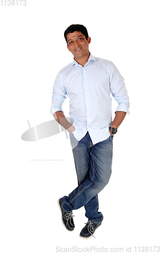Image of Relaxed East Indian man standing