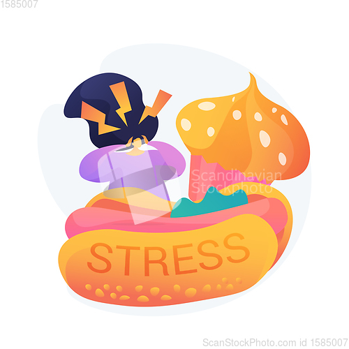 Image of Stress eating vector concept metaphor