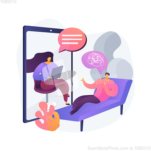 Image of Online therapy abstract concept vector illustration.