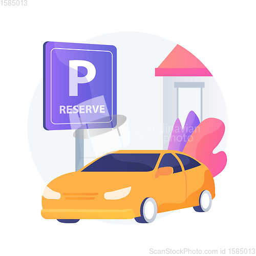 Image of Reserve parking space for curbside pickup abstract concept vector illustration.