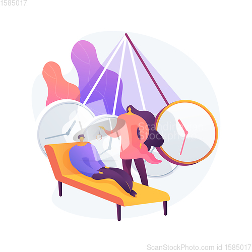 Image of Hypnosis practice abstract concept vector illustration.