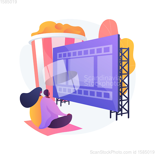 Image of Open air cinema vector concept metaphor