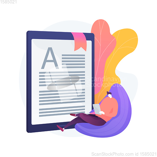 Image of Digital reading abstract concept vector illustration.