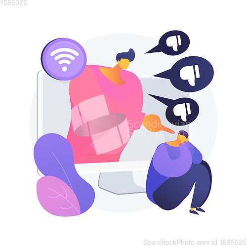 Image of Internet criticism abstract concept vector illustration.