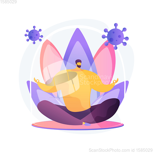 Image of Self isolation abstract concept vector illustration.