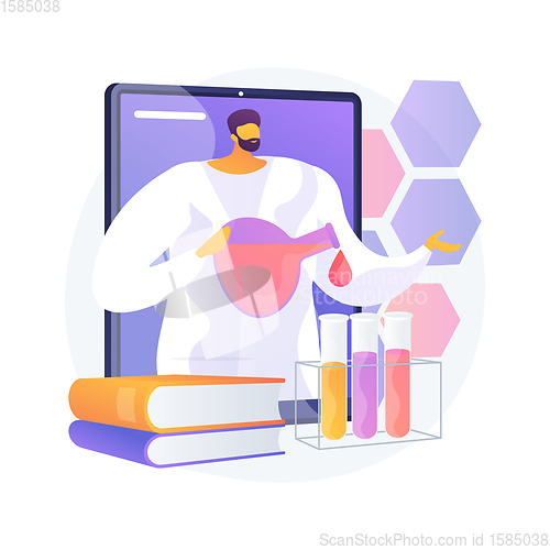 Image of Online Science tutoring abstract concept vector illustration.