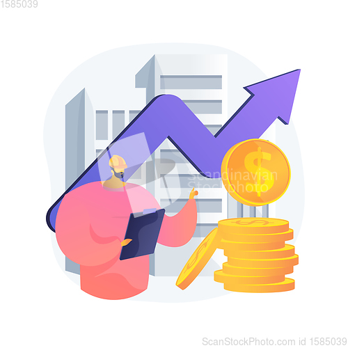 Image of Building investment abstract concept vector illustration.