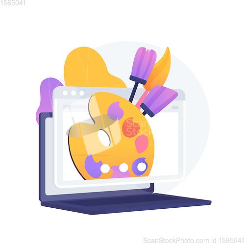 Image of Virtual arts and crafts online lessons abstract concept vector illustration.