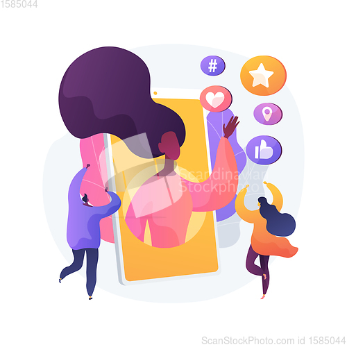 Image of Social media star abstract concept vector illustration.