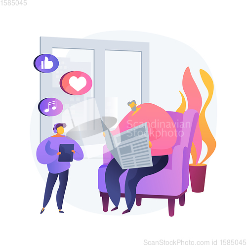 Image of Generation gap abstract concept vector illustration.
