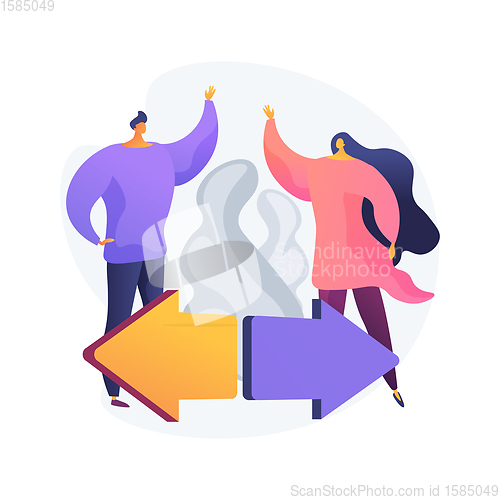 Image of Keep distance abstract concept vector illustration.
