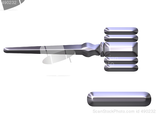 Image of 3D Silver Judge's Gavel