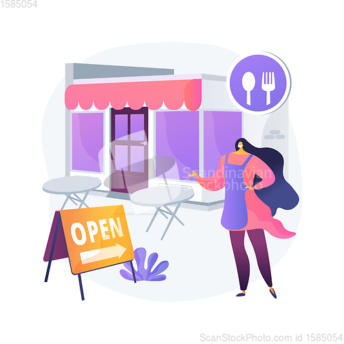 Image of Restaurants reopening abstract concept vector illustration.