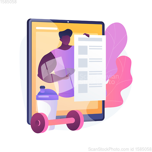 Image of Online coach abstract concept vector illustration.