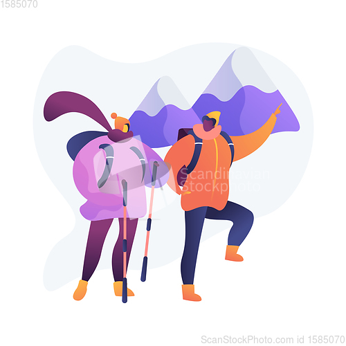 Image of Mountain expedition vector concept metaphor