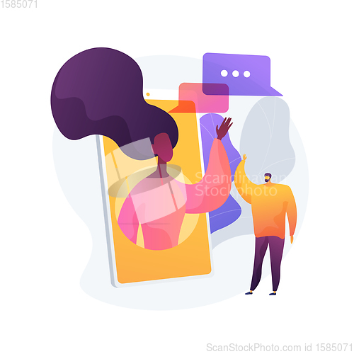 Image of Stay connected to people abstract concept vector illustration.