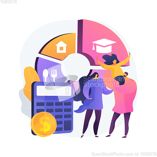 Image of Family budget planning abstract concept vector illustration.