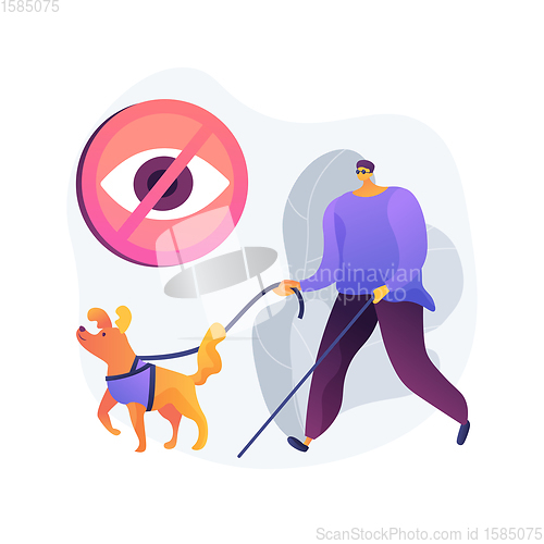 Image of Blindness and vision loss abstract concept vector illustration.