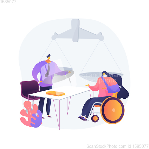Image of Personal injury lawyer abstract concept vector illustration.