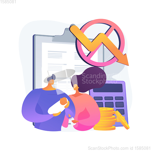 Image of Anti-crisis family budget abstract concept vector illustration.