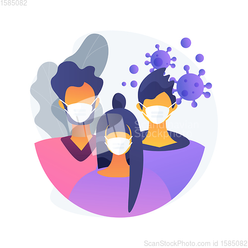 Image of Wear a mask abstract concept vector illustration.