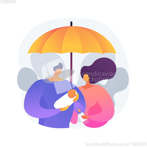 Image of Child protection abstract concept vector illustration.