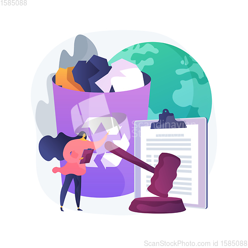 Image of Government mandated recycling abstract concept vector illustration.