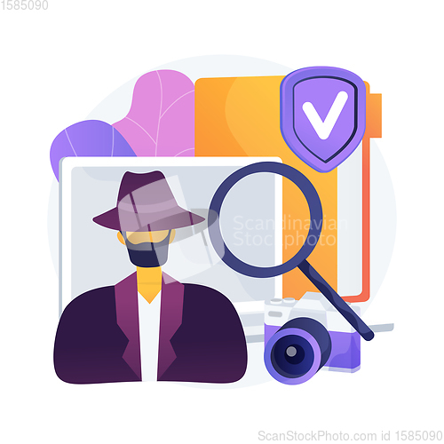 Image of Private investigation abstract concept vector illustration.