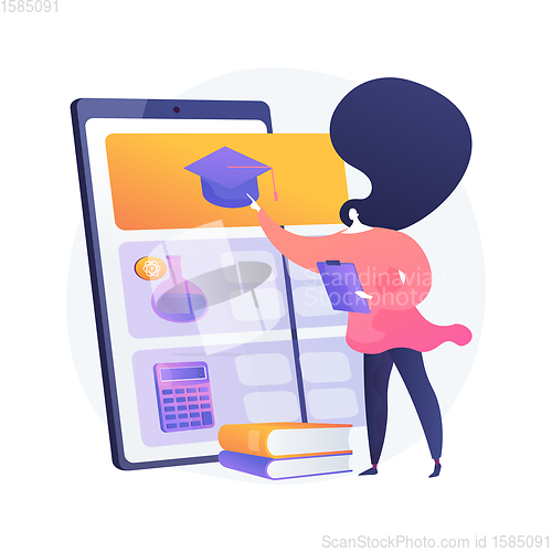 Image of Online tutoring app and software abstract concept vector illustration.