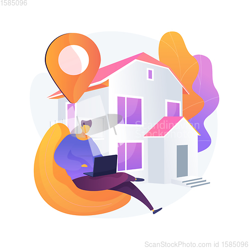 Image of Stay at home abstract concept vector illustration.