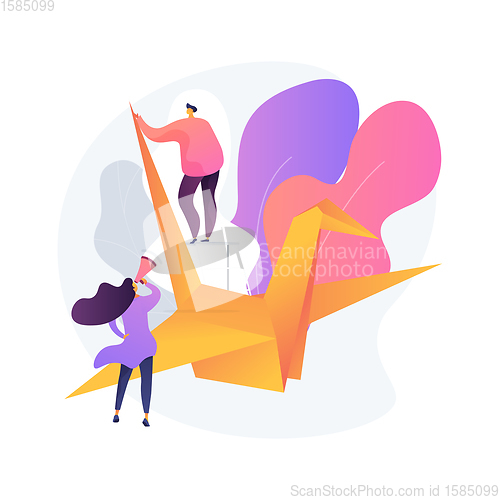 Image of Origami abstract concept vector illustration.