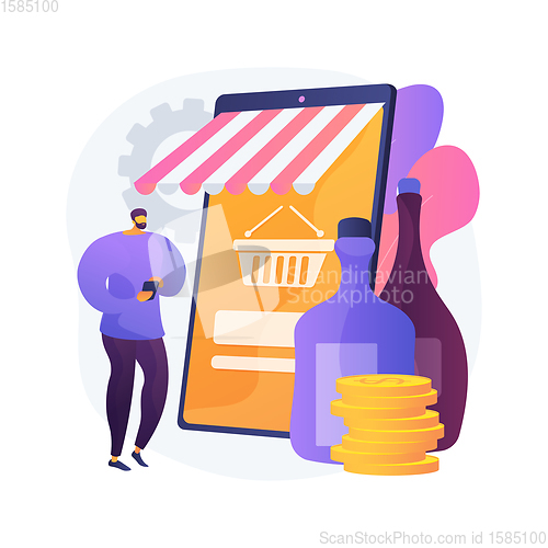 Image of Alcohol E-commerce abstract concept vector illustration.