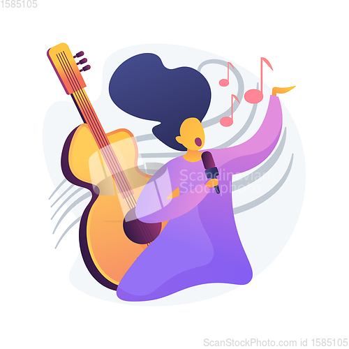 Image of Popular singer in solo performance vector concept metaphor