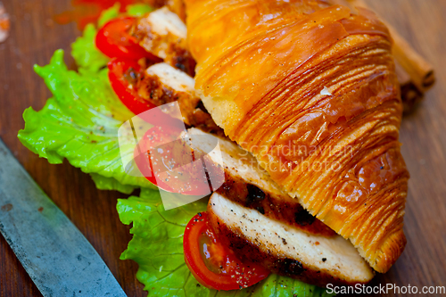 Image of savory croissant brioche bread with chicken breast