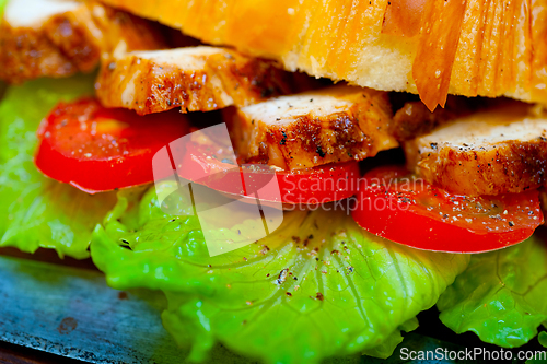 Image of savory croissant brioche bread with chicken breast