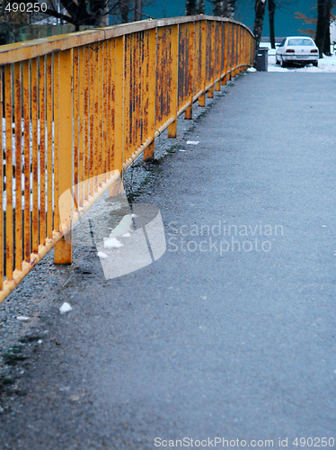 Image of footbridge banister