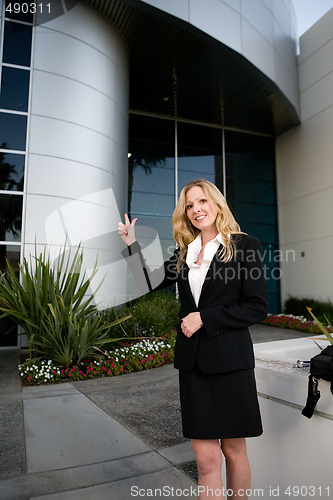 Image of Woman outside office building