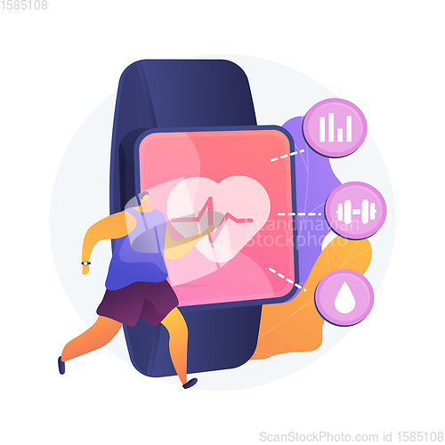 Image of Sport and fitness tracker abstract concept vector illustration.