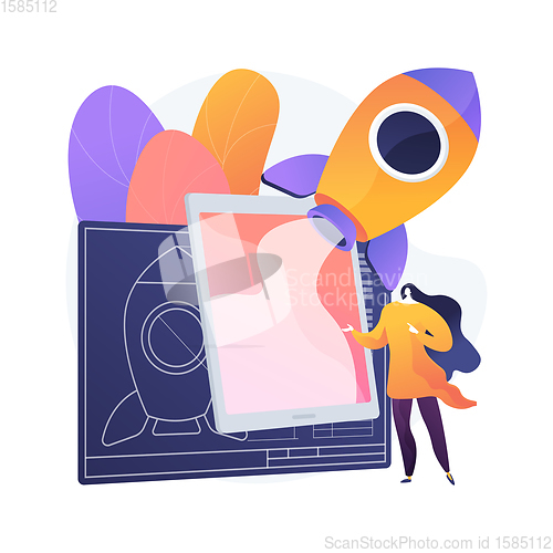 Image of Augmented reality book abstract concept vector illustration.