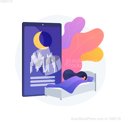 Image of Sleep tracking abstract concept vector illustration.