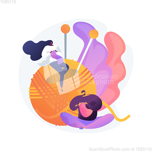 Image of Learn how to knit abstract concept vector illustration.