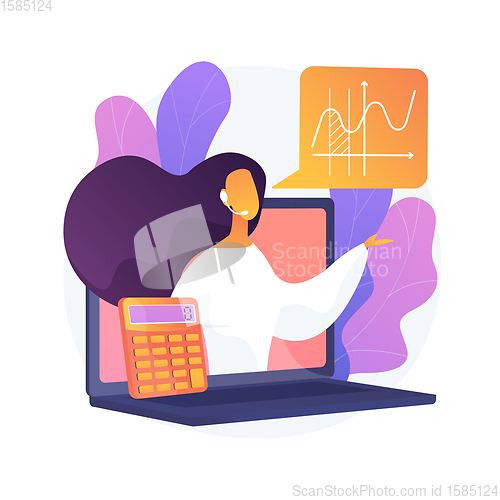 Image of Online math tutoring abstract concept vector illustration.