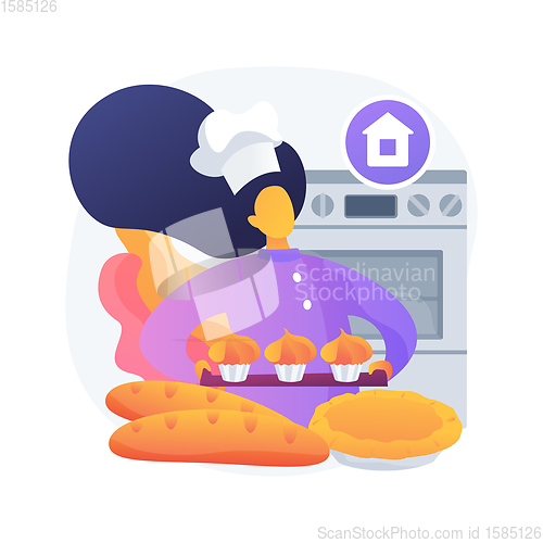 Image of Baking bread abstract concept vector illustration.